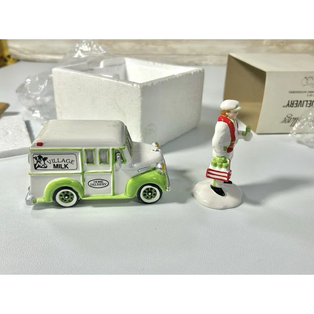 Department 56 Vintage Christmas Snow Village “Home Delivery” Figure Milk Truck
